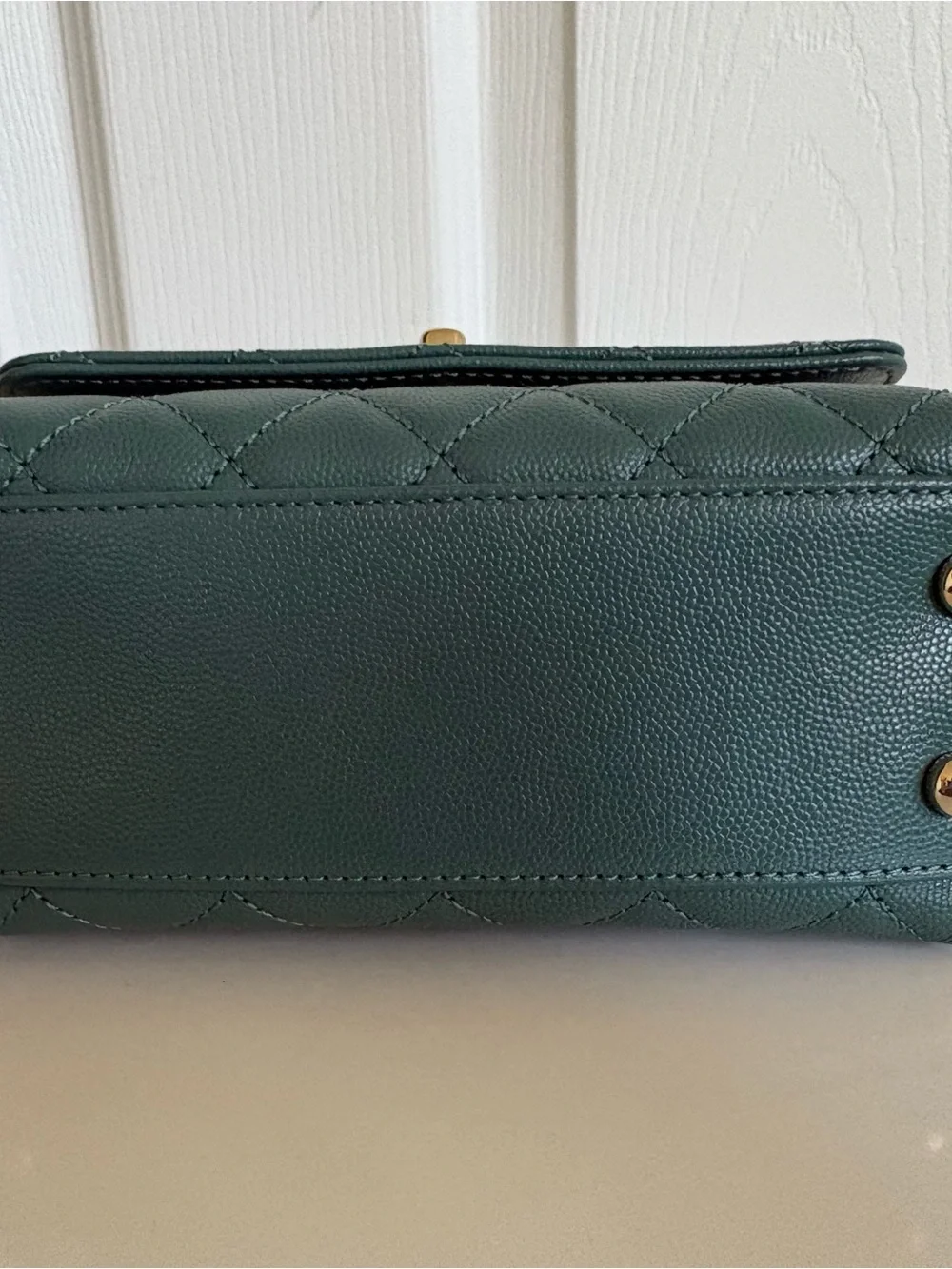 CHANEL Mini Coco Handle in petrol green